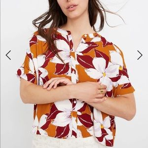 MADEWELL Getaway Oversized Button-Down Shirt in Island Magnolias